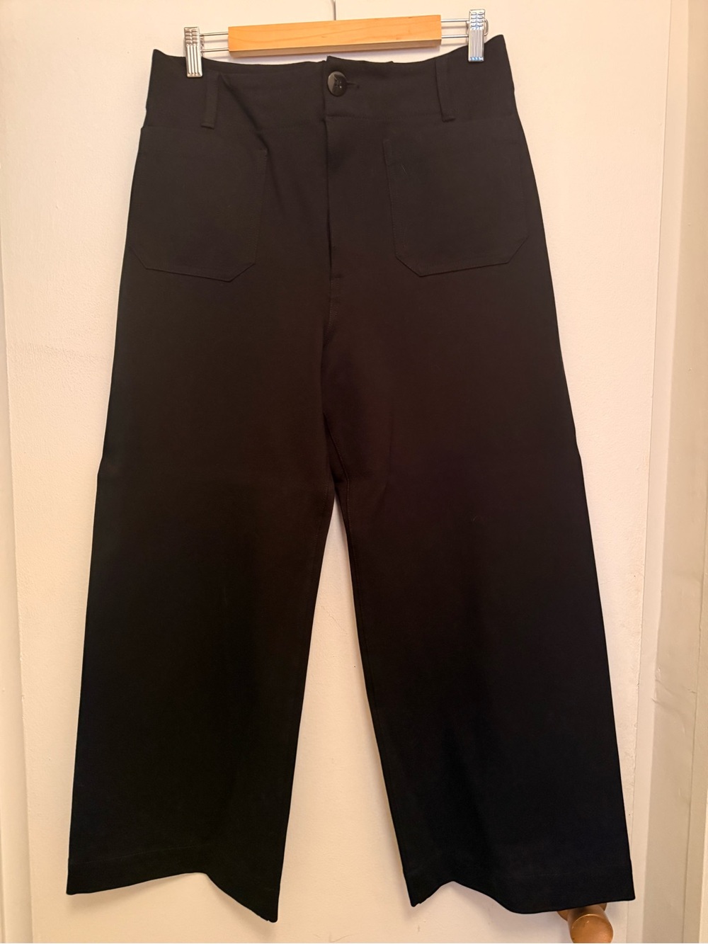 Maeve Wide Leg Black High-Rise Pants